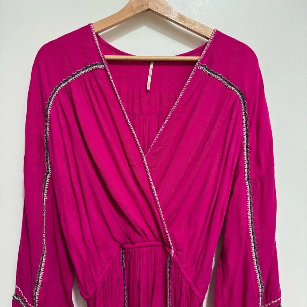 Free People‎ Embroidered Delilah Wrap Dress Small